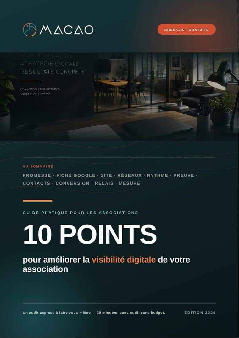 Couverture du guide « 10 points pour améliorer la visibilité digitale de votre association »